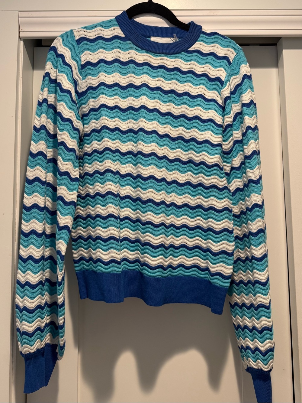 Hyacinth House - Aqua Wavy Stripe Callie Crewneck